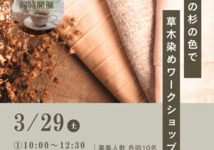 草木染めワークショップ～日本の杉の色で染めよう～